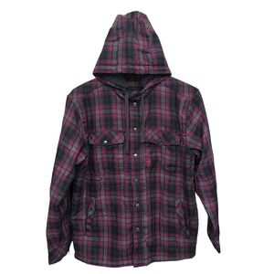 Legendary Whitetails Men Camp Night Berber Lined Hooded Flannel Shirt Jacket (M)